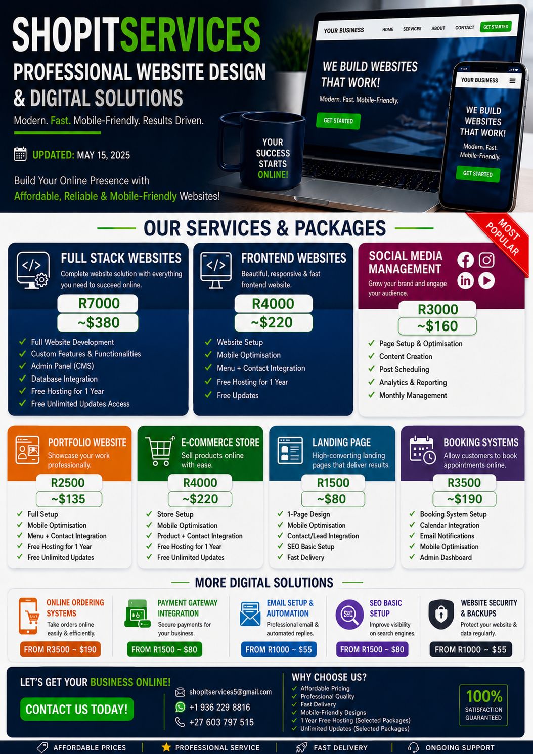 ShopITservices packages and rates brochure